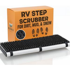 TrailScrubber RV Step Covers for RV Steps & Trailer Stairs | Bristle Boot Brush Scrubber Cleans Dirt, Mud & Snow from Shoes | Non-Slip Boot Cleaner for Camper Step Covers