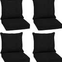 Arden Outdoor Deep Seat Cushion Set (4-Pack), 24 in x 24 in, Weather-Proof, Rain-Proof, Fade Resistant Patio Cushion for Chair, Sofa, and Couch Black Leala