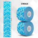2 x Kinesiology Tape Rolls – 2-Inch x 16 ft Waterproof and Hypoallergenic Athletic Tape for Muscle Support, Knee, Shoulder, and Ankle, 2 Rolls (Blue)
