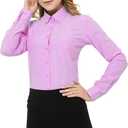 MGWDT Button Down Shirt Women Long Sleeve Blouse Oxford Shirt Classic-Fit Cotton Tops Wrinkle Resistant (2XS-3XL) (S)