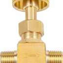 2 Piece Heavy Duty Brass Instrument Replacement Control Needle Valve 1/4" Npt Male X 1/4" Npt Male Connection
