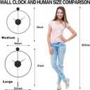 YISITEONE Classical Large Decorative Wall Clock with Pendulum, Modern Non-Ticking Silent Metal Wall Clocks for Living Room, Bedroom, Study, Office,20