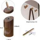 2 x Wood Wall Hooks,3 Pack Coat Hooks Wall Mounted, Modern Hat Hooks for Wall, Wall Hanger for Hanging Coat Towel Hat Bag Robe Jacket Clothes (Walnut Wood)
