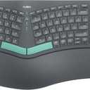 Nulea Wireless Ergonomic Keyboard, Split Keyboard with Cushioned Wrist Rest, Bluetooth and USB Connectivity, USB-C Rechargeable, Compatible with Windows Mac (A- Green)