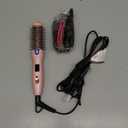 Thermal Brush, MINI & Tiny 1 Inch Ionic Heated Round Brush for Blowout Look, Tourmaline Ceramic Ionic Curling Iron for Short to Medium Hair, Adjustable Temperature, Dual Voltage, Compact-Size (Pink)