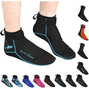 OMGear Water Socks Neoprene Socks Beach Booties 3mm 5mm Anti-Slip Wetsuit Footwear Fin Swim Sand Proof Socks, 3XL