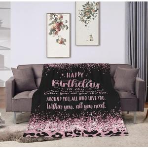 Birthday Gifts for Women, Happy Birthday Flannel Blanket, Women Birthday Gifts for Her 100"X60"