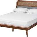 Baxton Studio Irina Bed (Platform), King, Grey/Ash Walnut