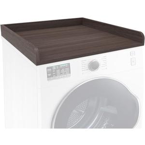 Washer Dryer Countertop Only,Edge Rails-27.5" Depth*27.5" Width Laundry Room Organization,High-Adhesion Non-Slip Protective Layer,with Edge Rails (Brown)