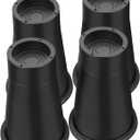 ANNKUT Bed Risers 8 Inch Heavy Duty, Elevation in Heights 6 or 7.8 Inch Round Furniture Risers for Bed Desk Table Sofa Couch, Bed Lifts Risers(4 Pack Black)