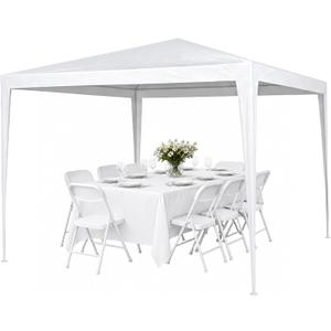 10x10 FT Portable Canopy Tent (Without Sidewalls),White
Waterproof and UV resistance, Comes with Guylines and Ground Stakes, for Courtyards, Parties, and Outdoor Activities