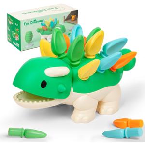 Hirger Spike The Fine Motor Dinosaur: Montessori Baby Sensory Toys for Toddlers 1-3, Preschool Learning Educational Activities, 12+ Months Old Birthday Gift