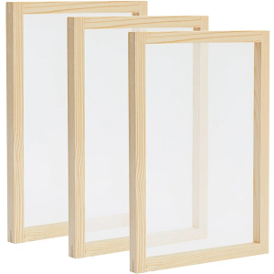 Bright Creations 3 Pack Wood Silk Screen Printing Frame Kit for Beginners and Kids, 10x14 Wood Frame, 110 White Mesh