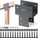 4 Pack Heavy Duty 4x4 (Actual 3.5"x3.5") Stainless Steel Post Caps Tie Bracket, Fit Connecting Wood Gazebo, Deck Patio Post and Wood Beams Bracket (Dark Ggray)