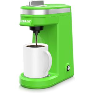 CHULUX Mini Single Serve Coffee Maker for K Cup Capsule, Tiny Small Size Coffee Machine for One Person Travel, RV, Truck and Home, Green