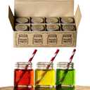 Small Mason Jar Shot Glasses with Lids (8 Pack) Tiny 2 oz Glass Jars with Lids, Ginger & Wellness Mini Shot Bottles, Juice, Tequila, Alcohol, Moonshine Shooter Set, Unique Christmas Gift, Bulk, Cute