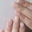 Nude Press on Nails Short Square Cat's Eye Glitter Fake Nails Press ons Acrylic False Nails Glue on Nails Reusable Nail Tips Kit Glossy Full Cover Stick on Nails for Women Girls 24Pcs