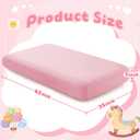 4 Pack Kids Air Mattress Fitted Sheet Only Compatible with Intex Cozy Kidz, Light Pink Toddler Inflatable Mattress Sheets for Travel Camping Airbed & Sleepover Party