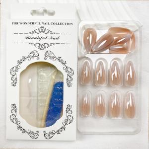 24 Pcs Pearl Shine Medium Square Fake Nails with Bow Designs, French Tip Glue On Nails, Reusable Black Bows, Full Cover Nude Artificial Nails for Women & Girls