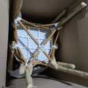 Flash Furniture Lourdes Set of 2 Indoor/Outdoor Commercial Bistro Stack Chairs - White/Gray PE Rattan Back and Seat - Natural Bamboo Print Aluminum Frame