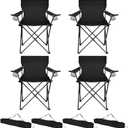 HaSteeL Camping Chairs 4 Pack, Oversized Folding Chair with Cup Holders for Adults, Portable Chair & Carry Bag for Outdoor Backyard, Beach, Lawn, Patio, Picnic, Fishing, Oxford Fabric & Heavy Duty