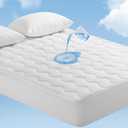 Elegear Queen Cooling Mattress Pad for Hot Sleepers, Waterproof Cold Mattress Topper with TriSupport 3D Tech Balanced Support & Enhanced Breathability, Soft Fluffy Bed Protector Deep Pocket Up to 16" (White)