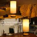 Bedside Table Lamps, Table Lamp for Bedroom, Lamps for Night Stands with Linen Lampshades, Small Table Lamp for Living Room, Office (Bulb Excluded) (Wood)