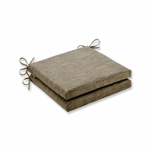 Pillow Perfect Remi Solid Indoor/Outdoor Patio Seat Cushions Plush Fiber Fill, Weather and Fade Resistant, Square Corner - 20" x 20", Grey, 2 Count