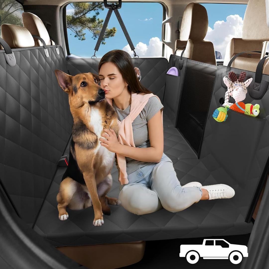 XL Truck Back Seat Extender for Dogs, 59x29 Dog Seat Cover Back Seat Hard Bottom, Dog Hammock for Truck Full Size, Pet Seat Covers for Crew Cab F150, RAM1500, Sierra, Tundra, Silverado, Titan