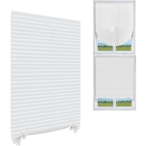 MALOKI Pleated Window Blinds,Temporary Window Shades Cordless Light Filtering Pleated Paper Shades Room Darkening Blinds for Home Bedroom Office Window - 24 Inch x 59 Inch (Fits Windows 15 in-24 in) (White - 1 Pack)