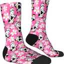 Funny Dress Socks For Men Women Crazy Novelty Casual Graphic Crew Socks Gifts (Pink)