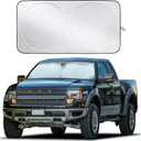 EcoNour Truck Windshield Sun Shade with Storage Pouch | Reflective 240T Material Sun Shield for UV & Heat Protection | Foldable Windshield Cover | Must-Have Truck Accessories | X-Large (69"x35")