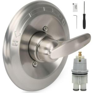Replacement for Delta Classic 13 Series Single-Function Trim Kit T13010 Shower Handle for Delta R10000 Series Shower Valve Used for Shower Faucet Systems Brushed Nickel (Cartridge included)