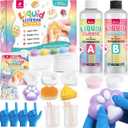 ColoPlay Taba Squishy Kit - 18OZ Rubber with Guided, Bubble Free and Faster Fully Cures - FuFu Squishy Kit with Mold, Flocking Powder - Stress Relief Entertainment