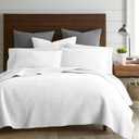 Levtex Home - Cross Stitch Bright White Quilt Set - 100% Cotton - Full/Queen Quilt (88x92in.) + 2 Standard Shams (26x20in.) - Reversible - Cotton Fabric (Quilt - Full/Queen)