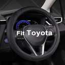 West Llama Customized Auto Car Steering Wheel Cover for Toyota (Black) (Standard size (14 ''-15''))