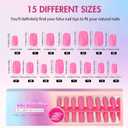 SXVME Hot Pink Soft Gel Nail Tips Medium Short Square Gel Tips Pre-colored Press on Nails Pre Applied Tip Primer Natural Acrylic Fake Nails Extensions for DIY Nail,300Pcs