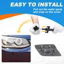 Front Bumper Headlight Washer Nozzle Cover Cap Fit for BMW E92 E93 328i 335I 335IS Coupe Convertible 2011 2012 2013 61677253393 61677253394 (Black, Left Driver Side)