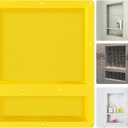 Suteck 16" x 20" Shower Niche Double Shelf -Yellow Rectangle Niche Cube, Ready for Tile Recessed Niches for Bathroom, Niche Shower Storage