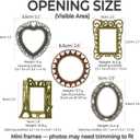 Mini Picture Frame Set of 5, Vintage Metal Mini Frames, Multi-Use Display (Tabletop/Magnet/Keychain), Visible Photo Opening 0.91.6 in (2.34.0 cm) Gift Box Red