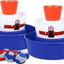 BULZiBUCKET Game by Water Sports - Beach, Tailgate, Camping, Yard, and Pool Games- Indoor/Outdoor Kids Toys - Pool Accessories Perfect for Family Game Night (Red/White/Blue), Medium