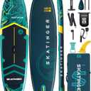 11'635" Super Wide Inflatable Paddle Board, Ultra Stable Stand Up Paddleboards for 450lb/3 People/Family/Big Size w/Shoulder Strap, 100L Backpack, All-Round Sup Board, US Fin