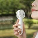 2 x Handheld Fan 1200mAh, 6.8H Max Cooling 3-Speed Portable Mini Fan, Type-C Rechargeable Personal Pocket for Travel Office Outdoor (White)