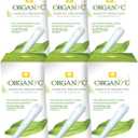 Organyc - 100% Certified Organic Cotton Tampons - Cardboard Applicator, Free from Chlorine, Perfumes, Rayon, and Chemicals, Regular Flow, 16 Count (Pack of 6).