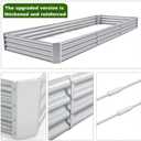 Land Guard 12x4x1ft Galvanized Raised Garden Bed Kit for Vegetables 2 Pack, Galvanized Super Large Metal Planter Raised Garden Boxes Outdoor, 12x4x1ft 2-Pack