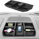 SQQP Dashboard Storage Tray Compatible with Ford F150 F-150 2021-2025, Center Console Storage Organizer Interior Accessories(Flag)