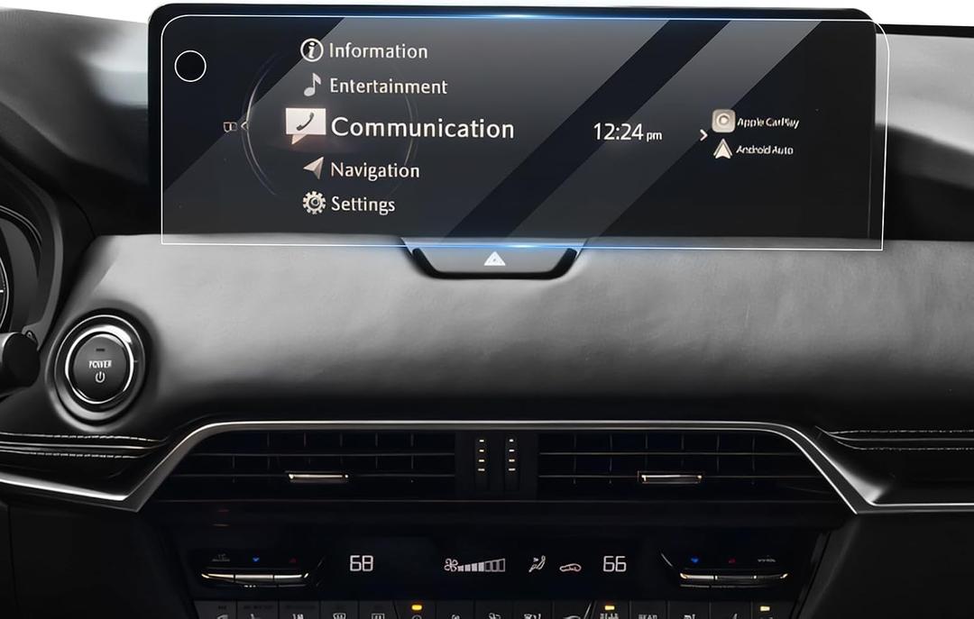 Karltys [Upgrade Screen Protector for [No Glare & Fingerprint] Tempered Glass 2024-2025 Mazda CX-90/2025 CX-70 12.3-Inch Touchscreen with Button