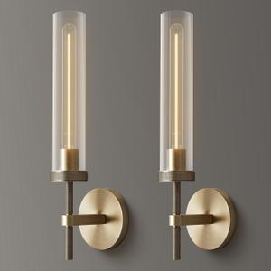 Brass Wall Sconces Set of Two 19.48'' Knurled Texture Indoor Wall Light Fixtures, Bathroom Vanity Light Fixtures with Clear Glass, Modern Wall Lamp for Living Room Hallway (Bulb Included)