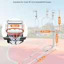 mocomax Basketball Return Attachment, 180 Rotatable Basketball Rebounder with 3 Stable Large Hooks for 18" Rim, Basketball Training Accessories for Outdoor & Indoor Solo Play & Practice (White)