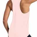 QUEQUETREE Women's Running Tank Tops Loose Fit Racerback Workout Athletic Gym Yoga Shirts Pink XXL